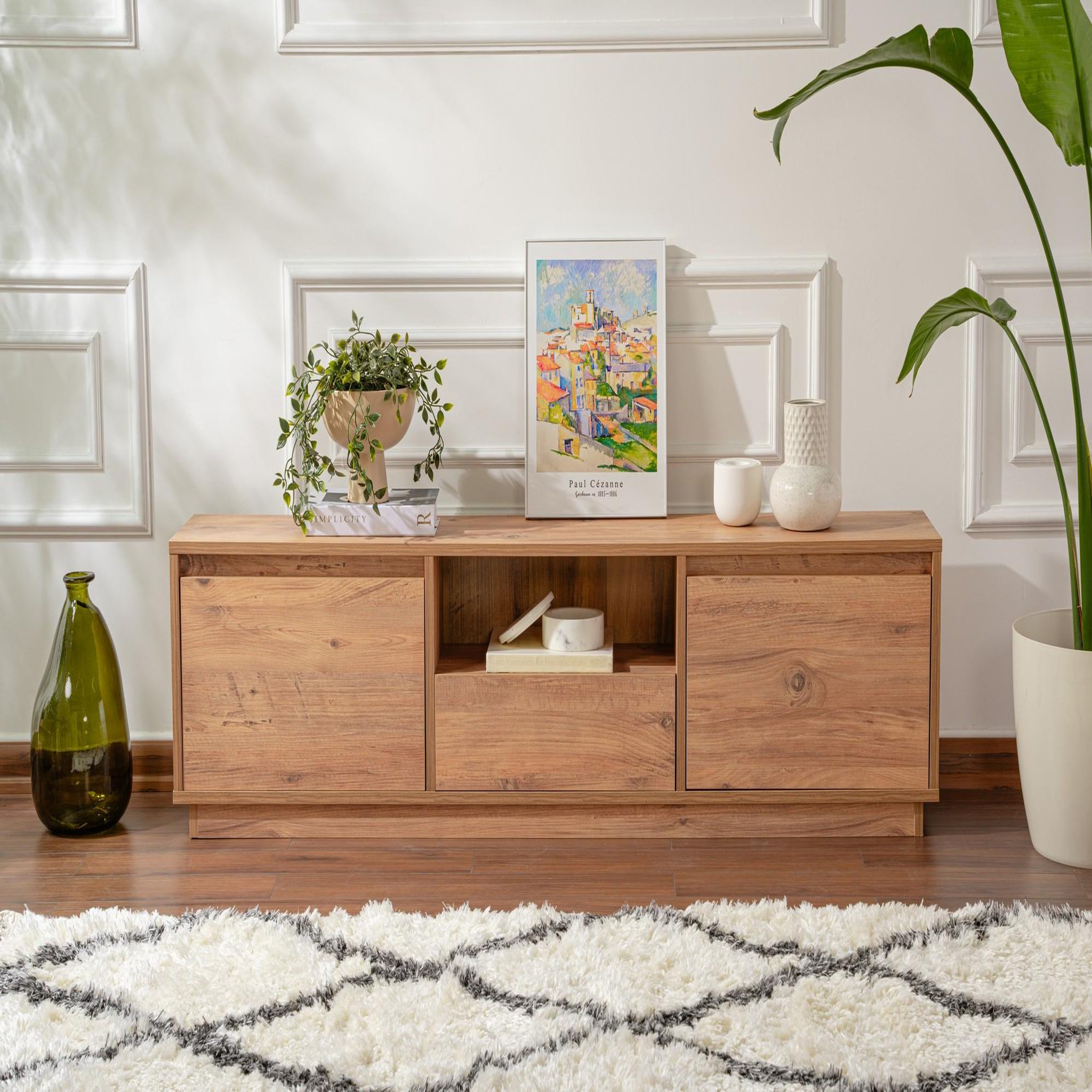 Voir la diapositive 4 : Habitat et Jardin Meuble tv en bois  vanguard  - 160 x 29 x 42 cm - pin atlantique