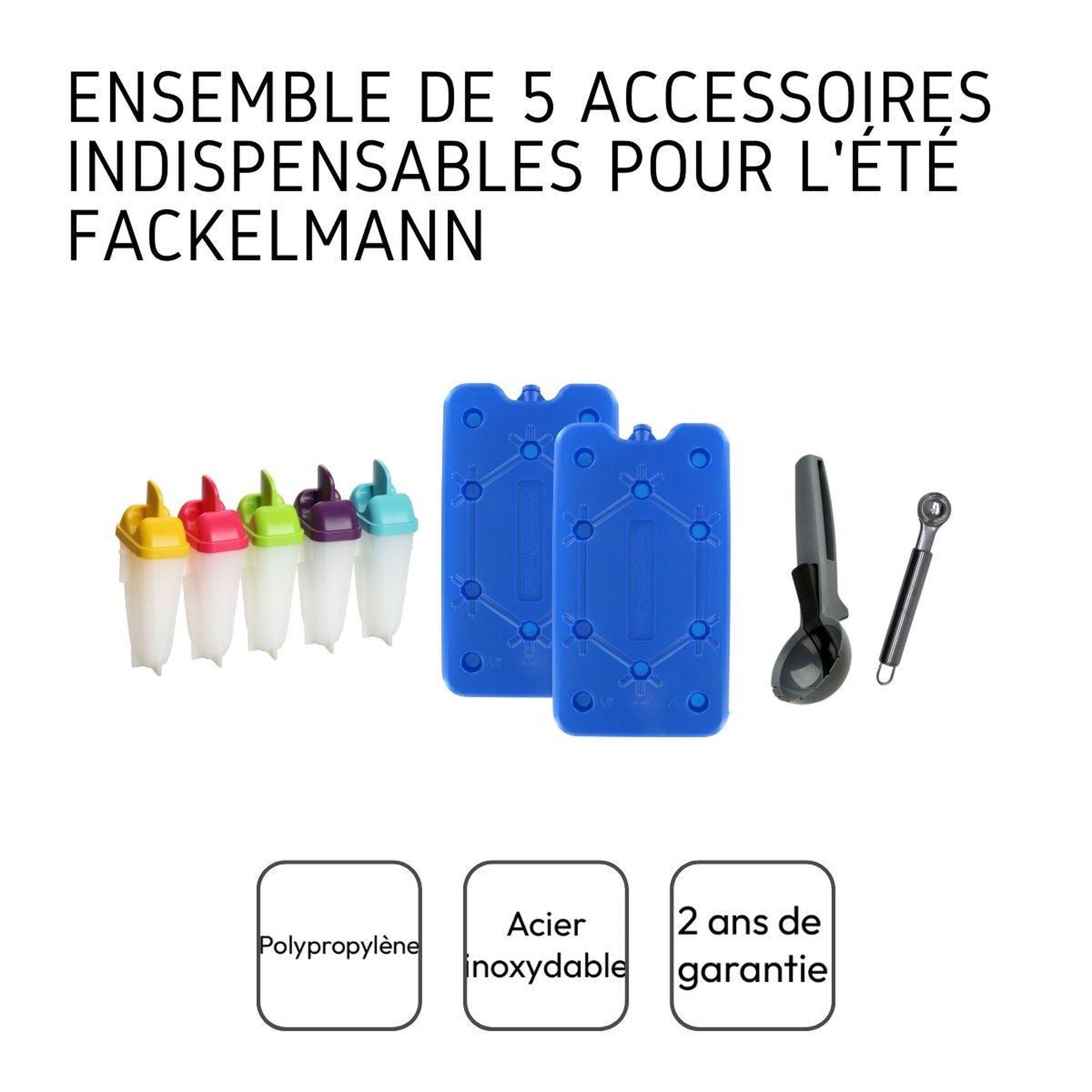 Voir la diapositive 4 : Fackelmann Ensemble de 5 pièces indispensables pour l'été Fackelmann