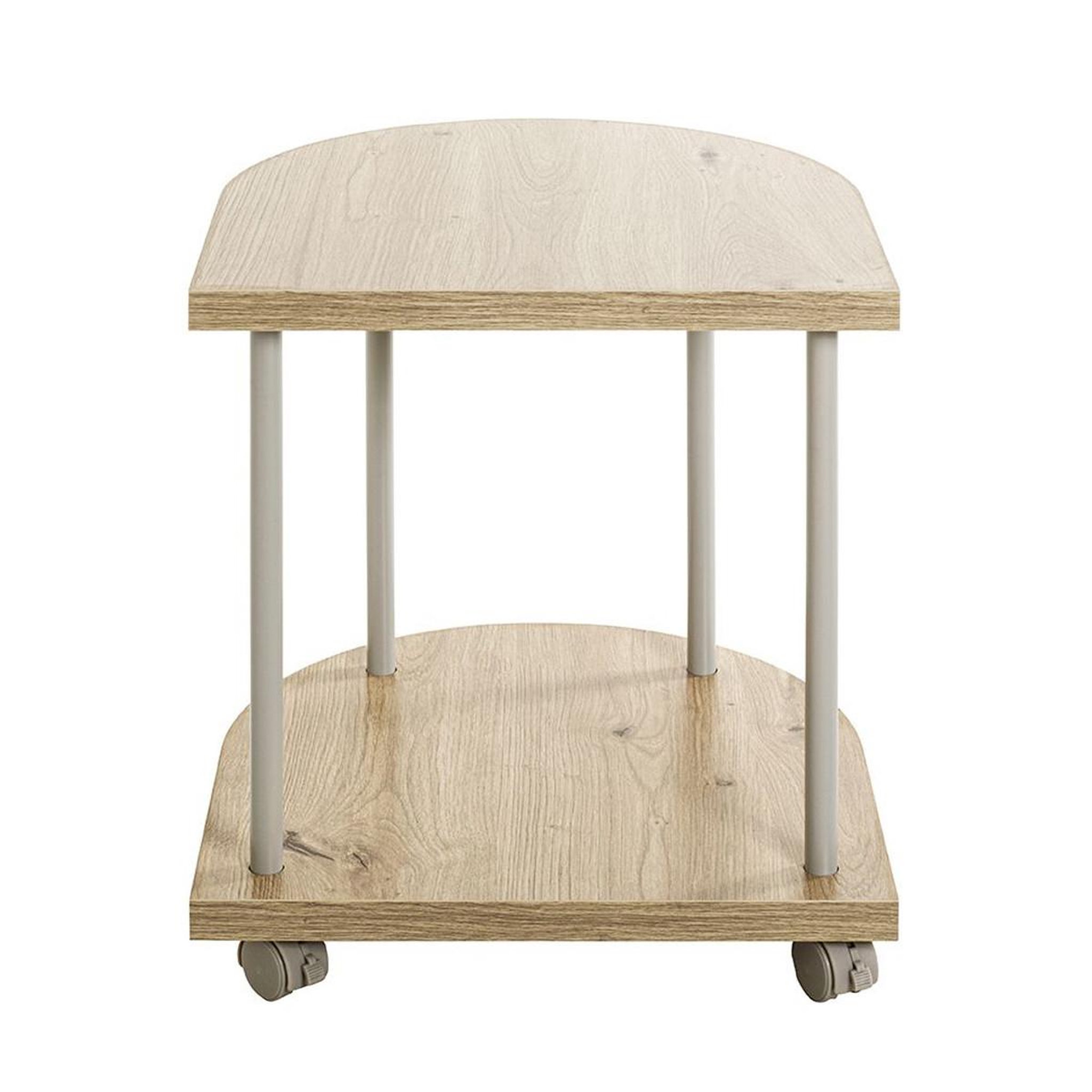 Voir la diapositive 3 : Paris Prix Table d'appoint design à roulettes  ilona  45cm naturel & gris
