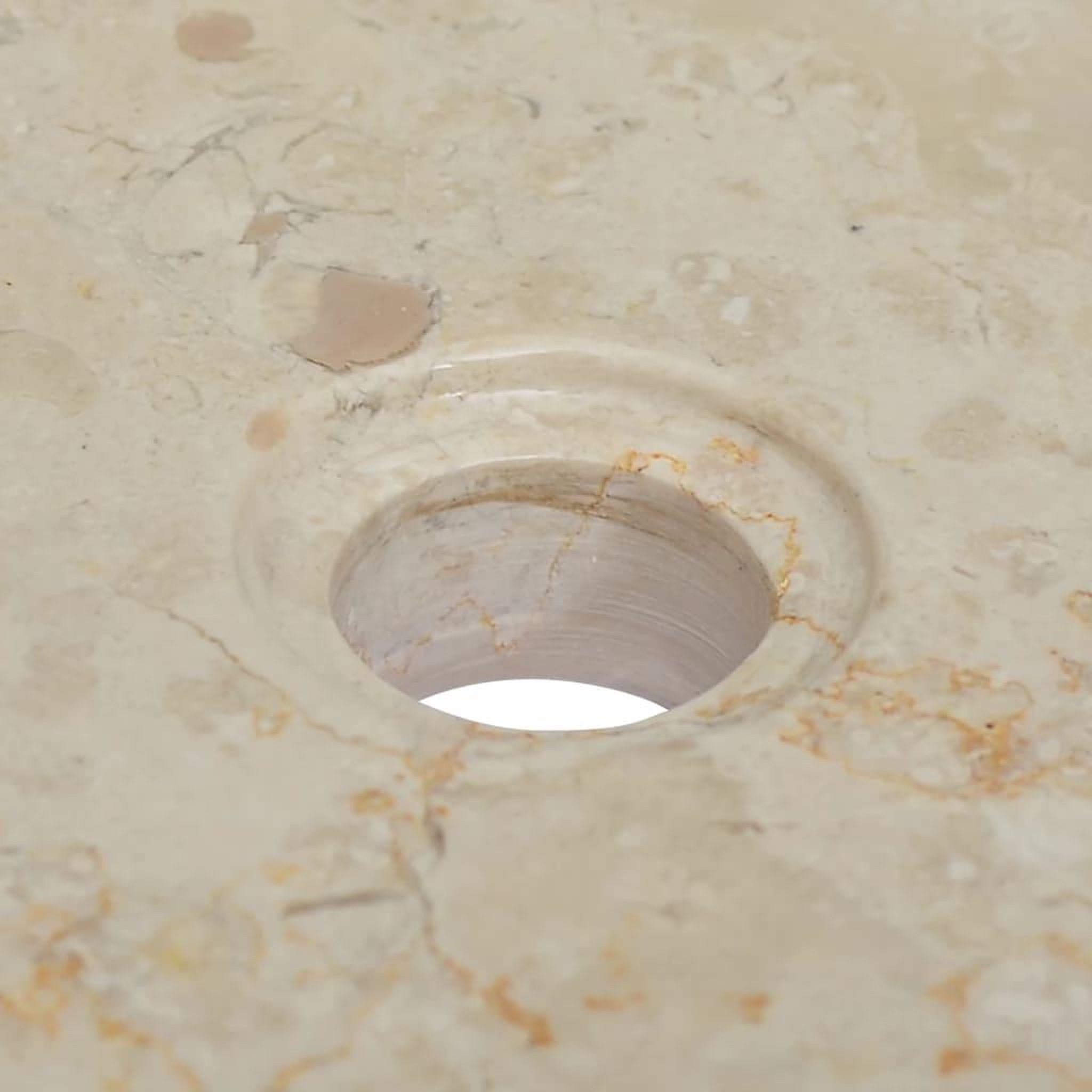 Voir la diapositive 5 : VIDAXL Lavabo Creme 40x40x10 cm Marbre