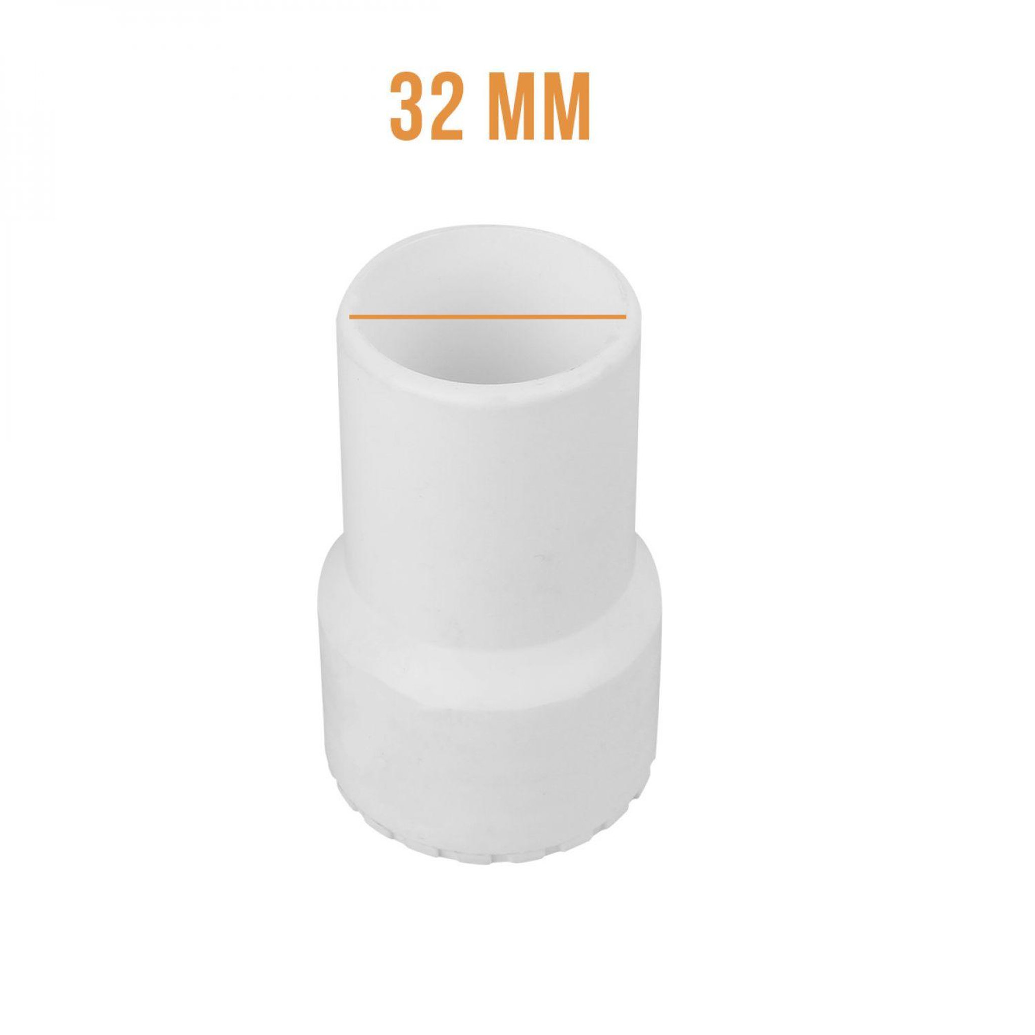 Voir la diapositive 2 : LINXOR Embout en PVC pour tuyau flottant de piscine - Diam 32 mm - Blanc