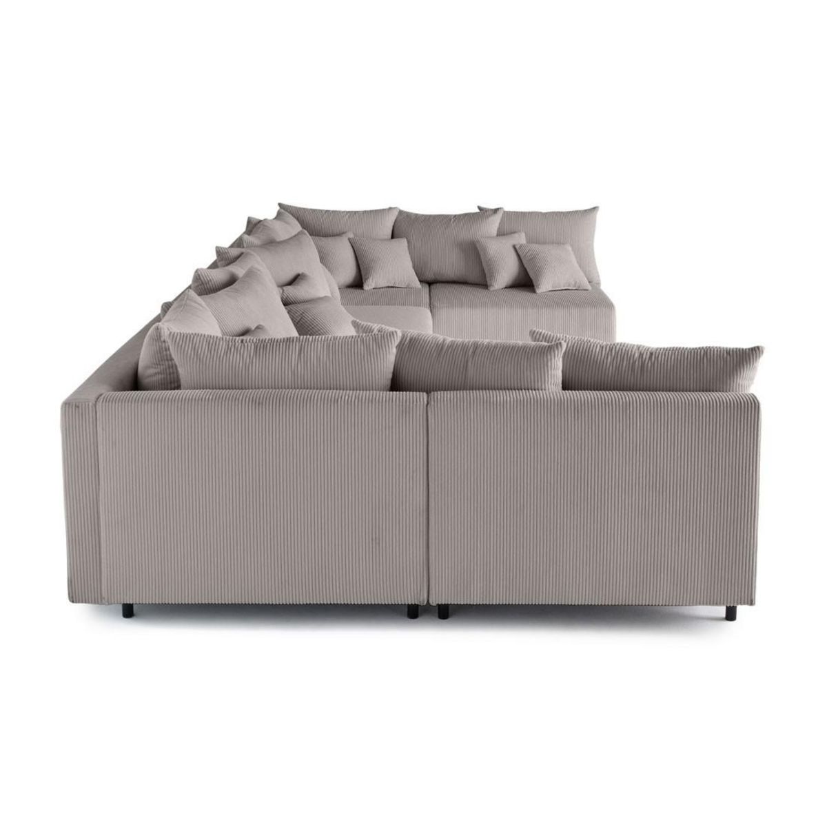 LISA DESIGN Edinburg - canapé modulable panoramique 6 places - en velours côtelé