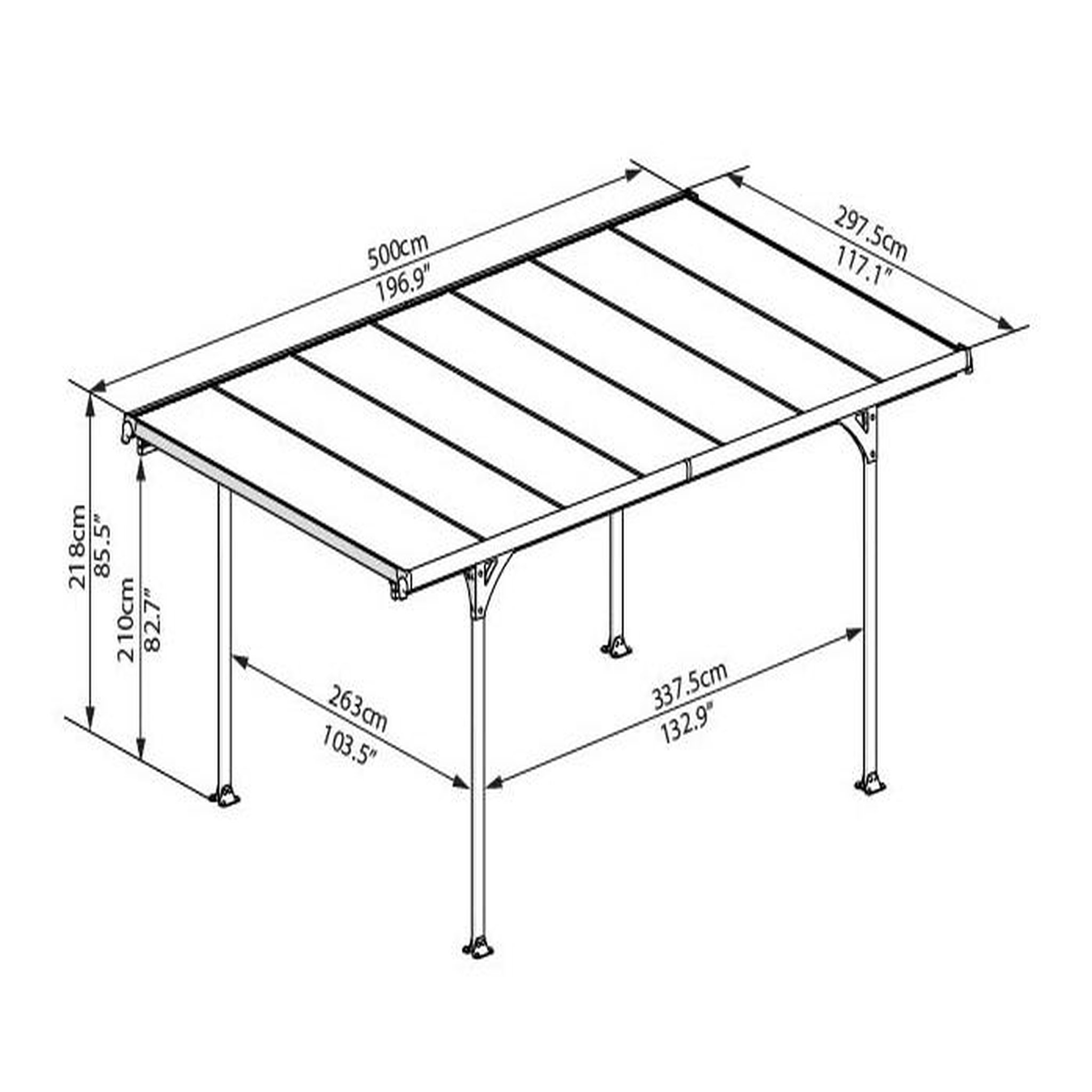 Voir la diapositive 9 : Canopia by PALRAM Carport aluminium VERONA 1 voiture