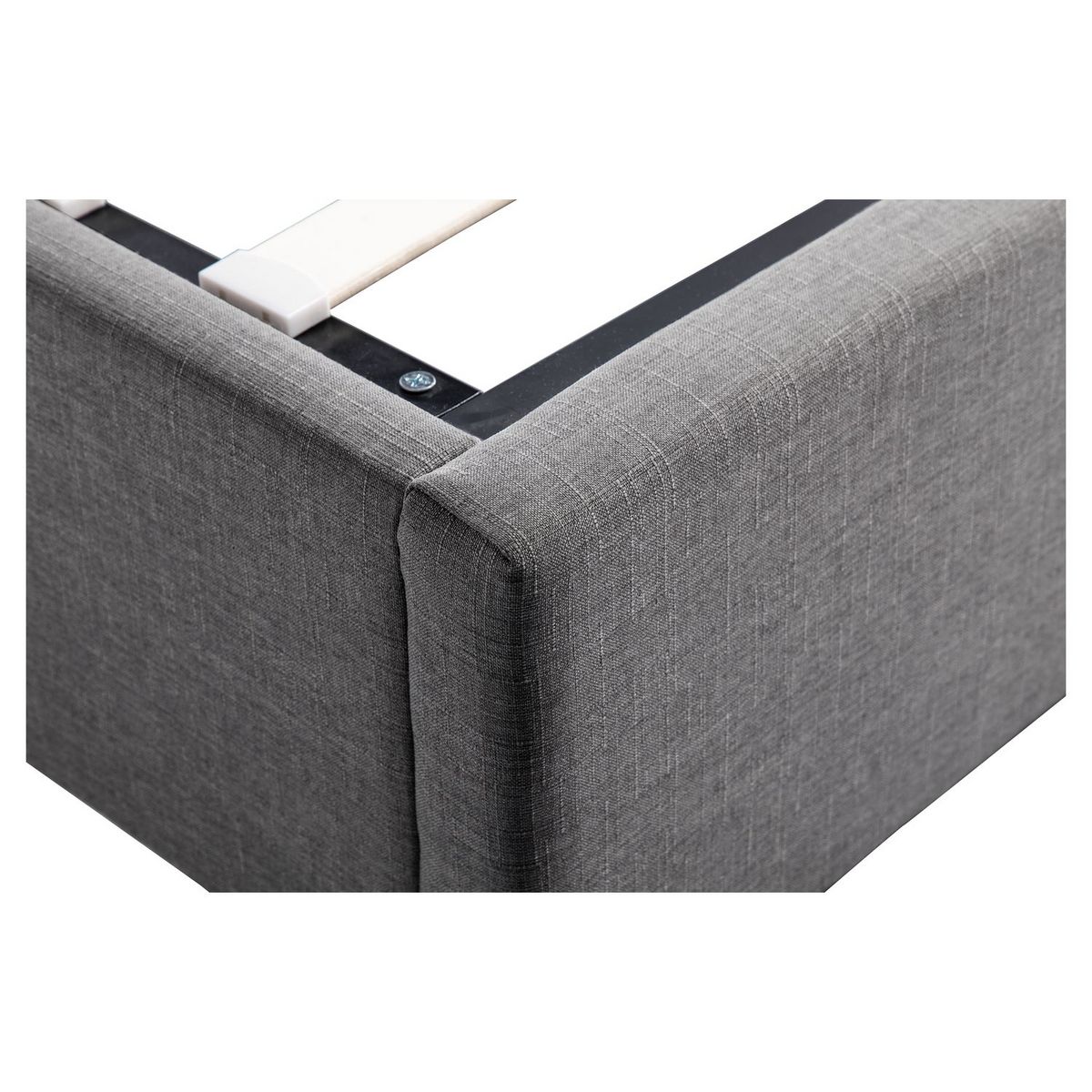 Lit coffre tissu avec sommier relevable 160x200 cm LEO