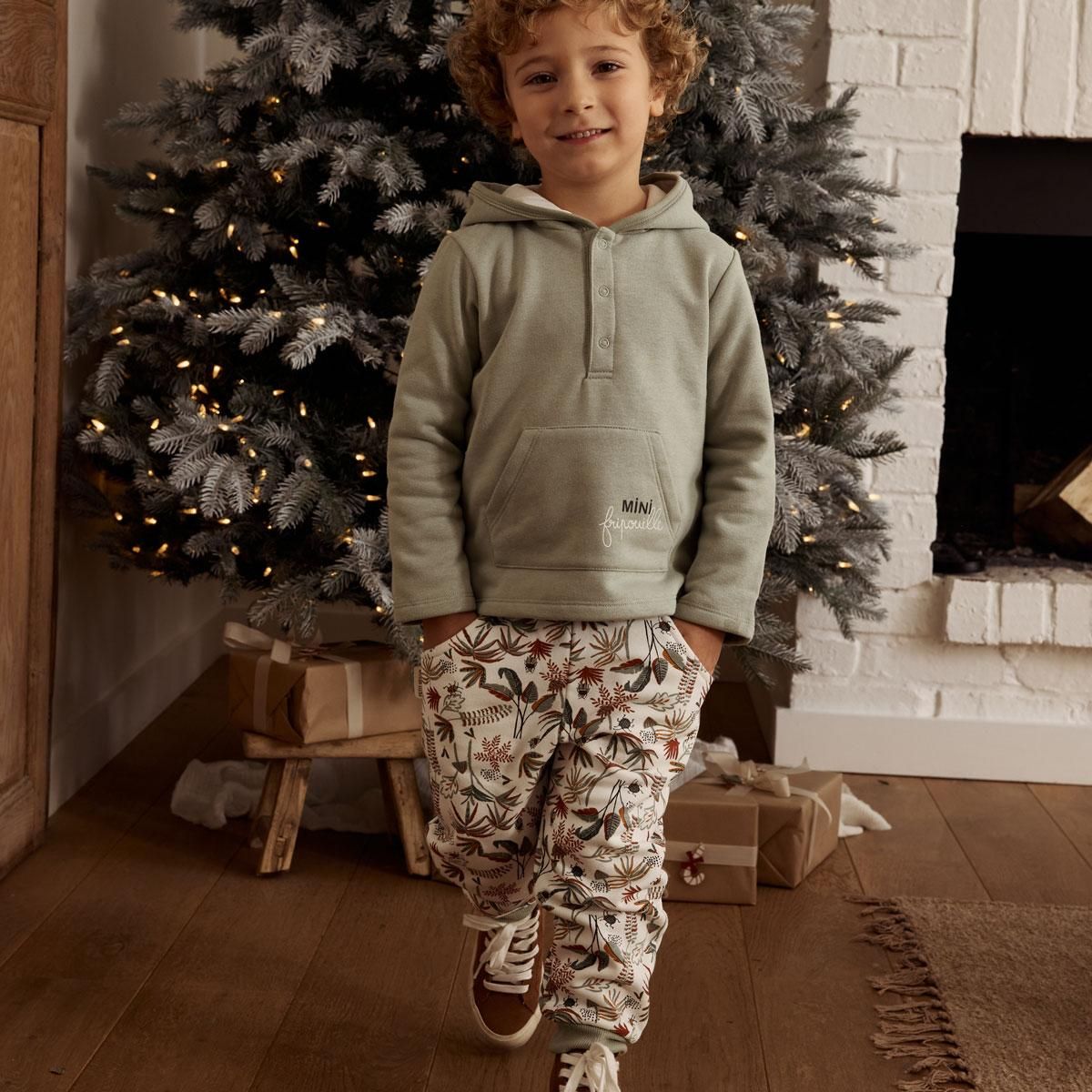 Petit Béguin Ensemble bébé sweat-shirt à capuche et pantalon en molleton Abou