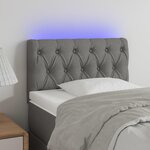 VIDAXL Tete de lit a LED Gris clair 80x7x78/88 cm Tissu