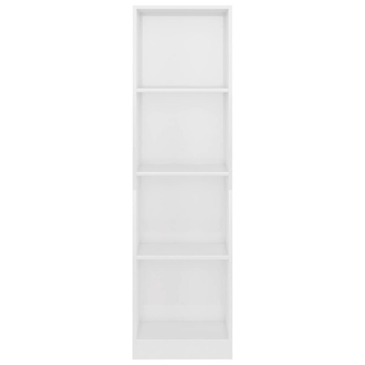 VIDAXL Bibliotheque a 4 niveaux Blanc brillant Bois d'ingenierie