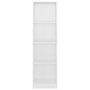 Voir la diapositive 4 : VIDAXL Bibliotheque a 4 niveaux Blanc brillant Bois d'ingenierie