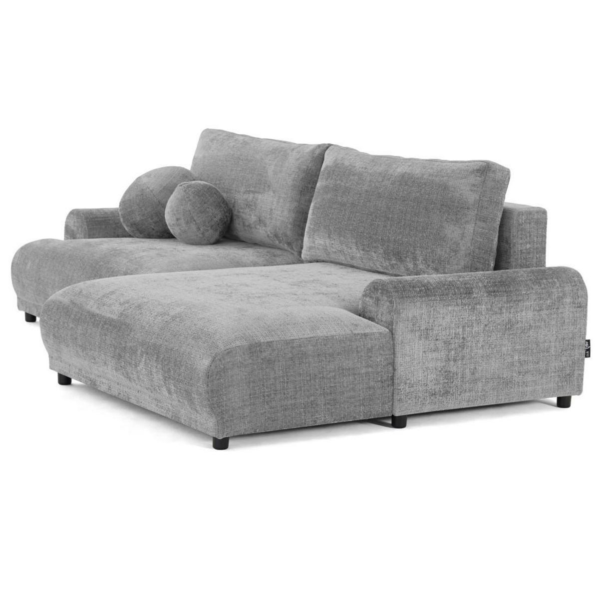 LISA DESIGN Nelly - canapé d'angle droit 4 places convertible avec coffre en velours texturé