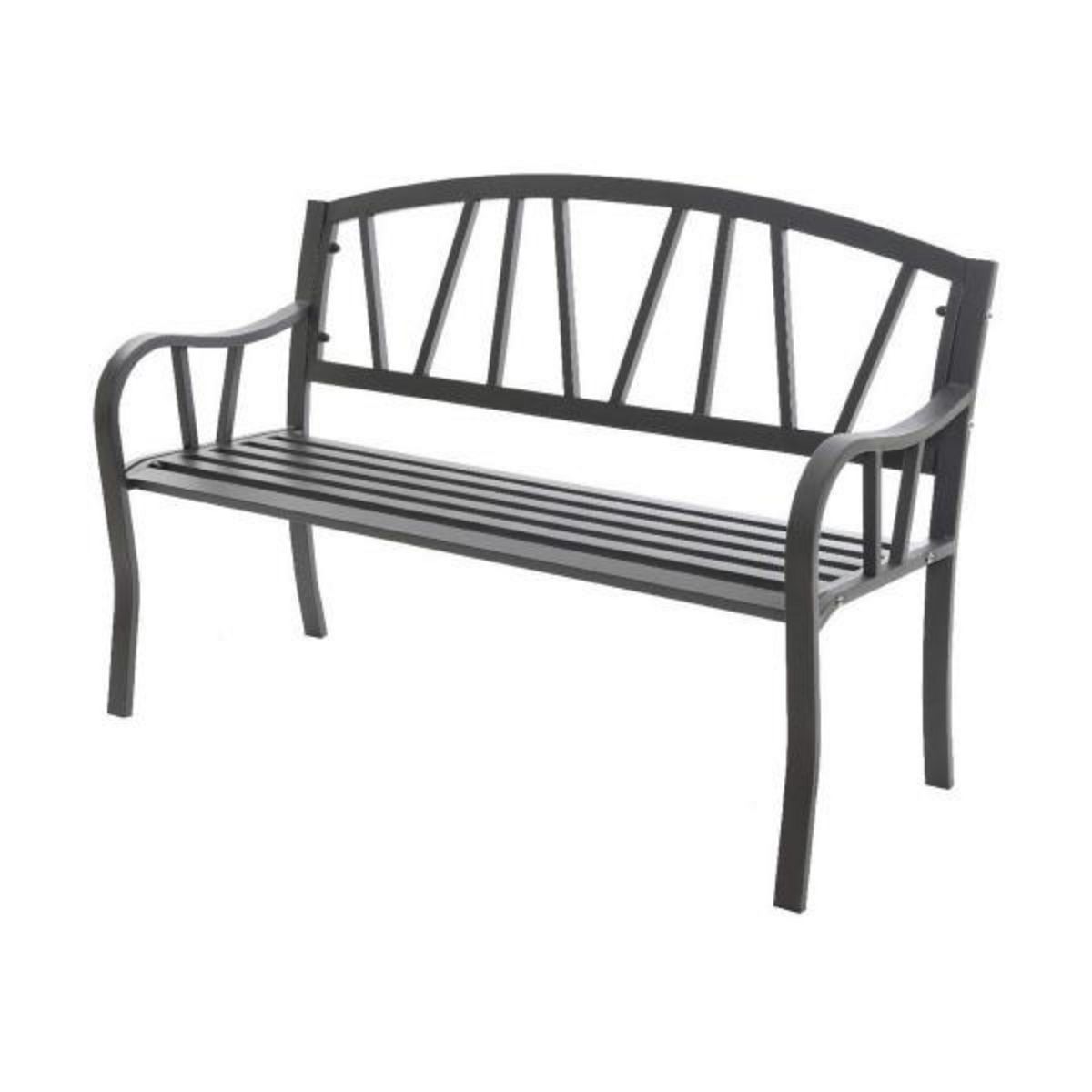 MARKET24 Banc avec Dossier Anthracite Fer (123 X 53 X 86 cm)