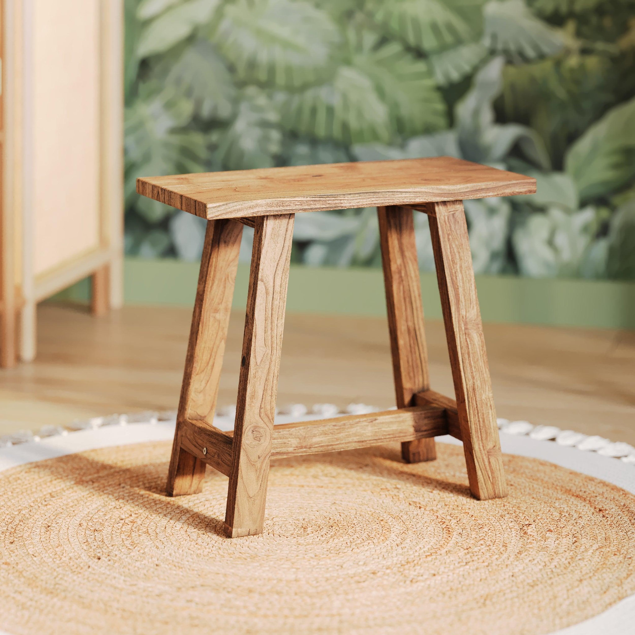 Voir la diapositive 2 : MAISON PAVANE Tabouret en bois de teck recyclé-Dao