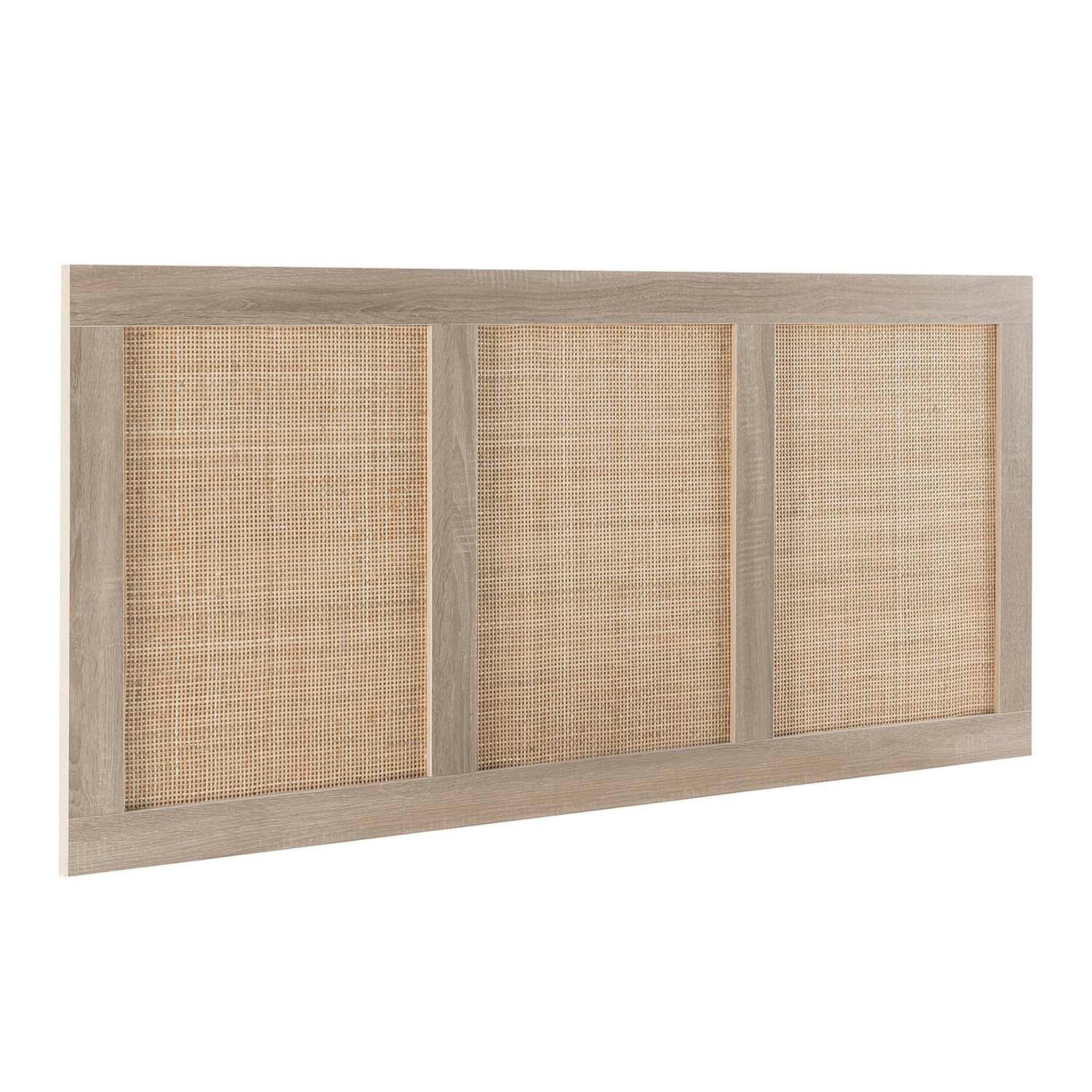 Voir la diapositive 1 : VS VENTA-STOCK Tête de lit Musa 145x65 cm couleur chêne, rotin naturel