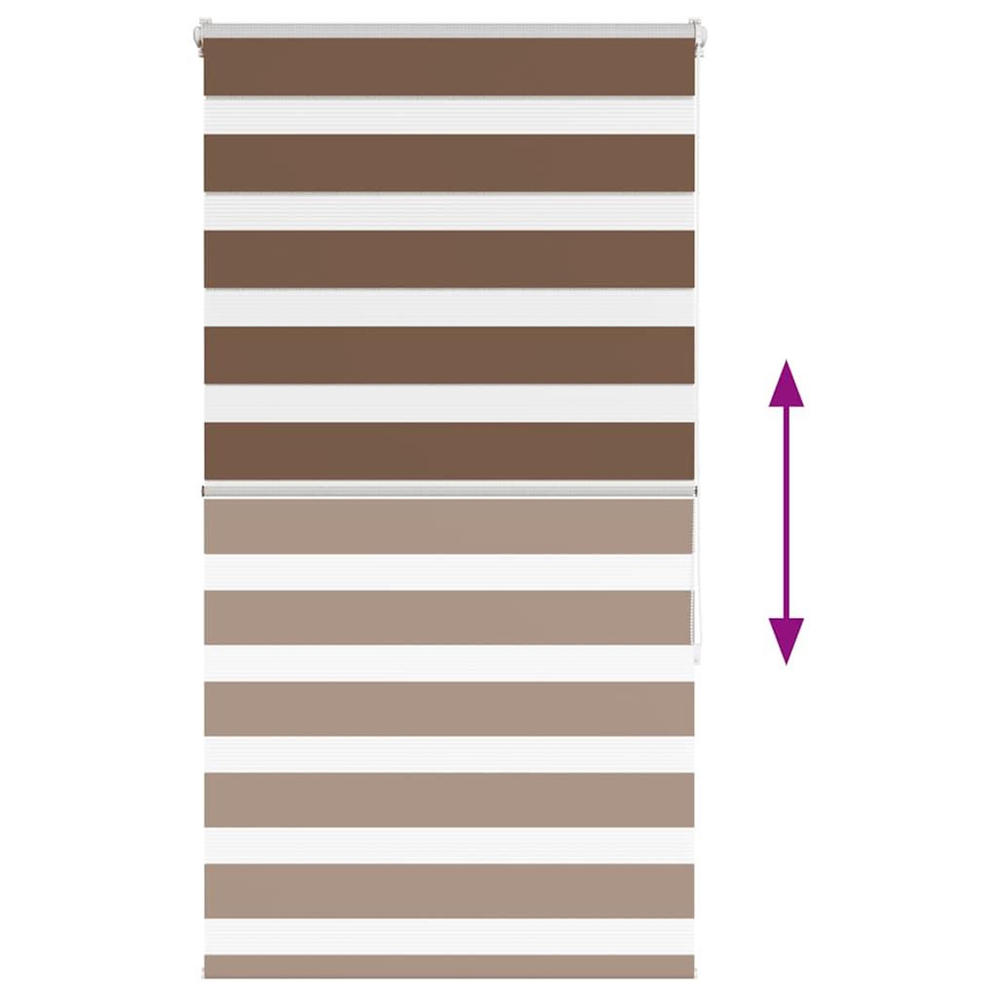 Voir la diapositive 5 : VIDAXL Store zebre marron 70x150 cm largeur du tissu 65,9 cm polyester