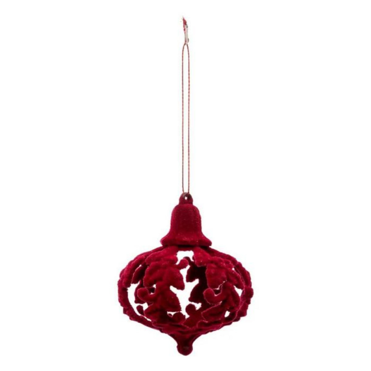 ATMOSPHERA Sujet de Noël  Feuille Baroque  9cm Rouge