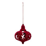 ATMOSPHERA Sujet de Noël  Feuille Baroque  9cm Rouge