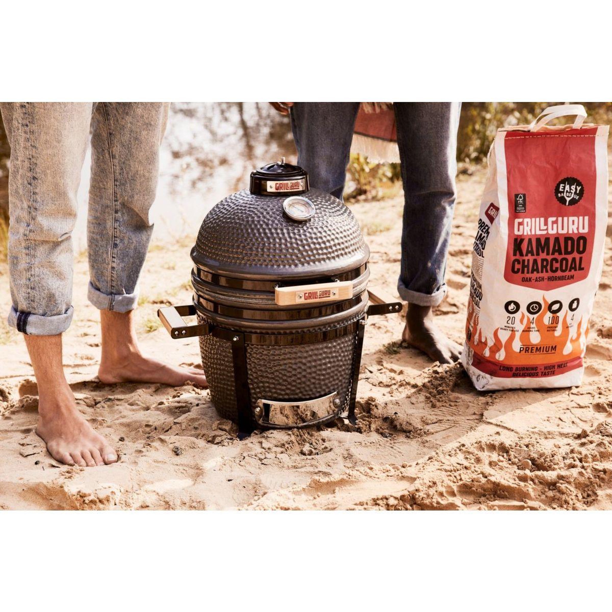 Voir la diapositive 2 : GRILL GURU Kamado ggo223 original compact basic gris à poser 33 cm