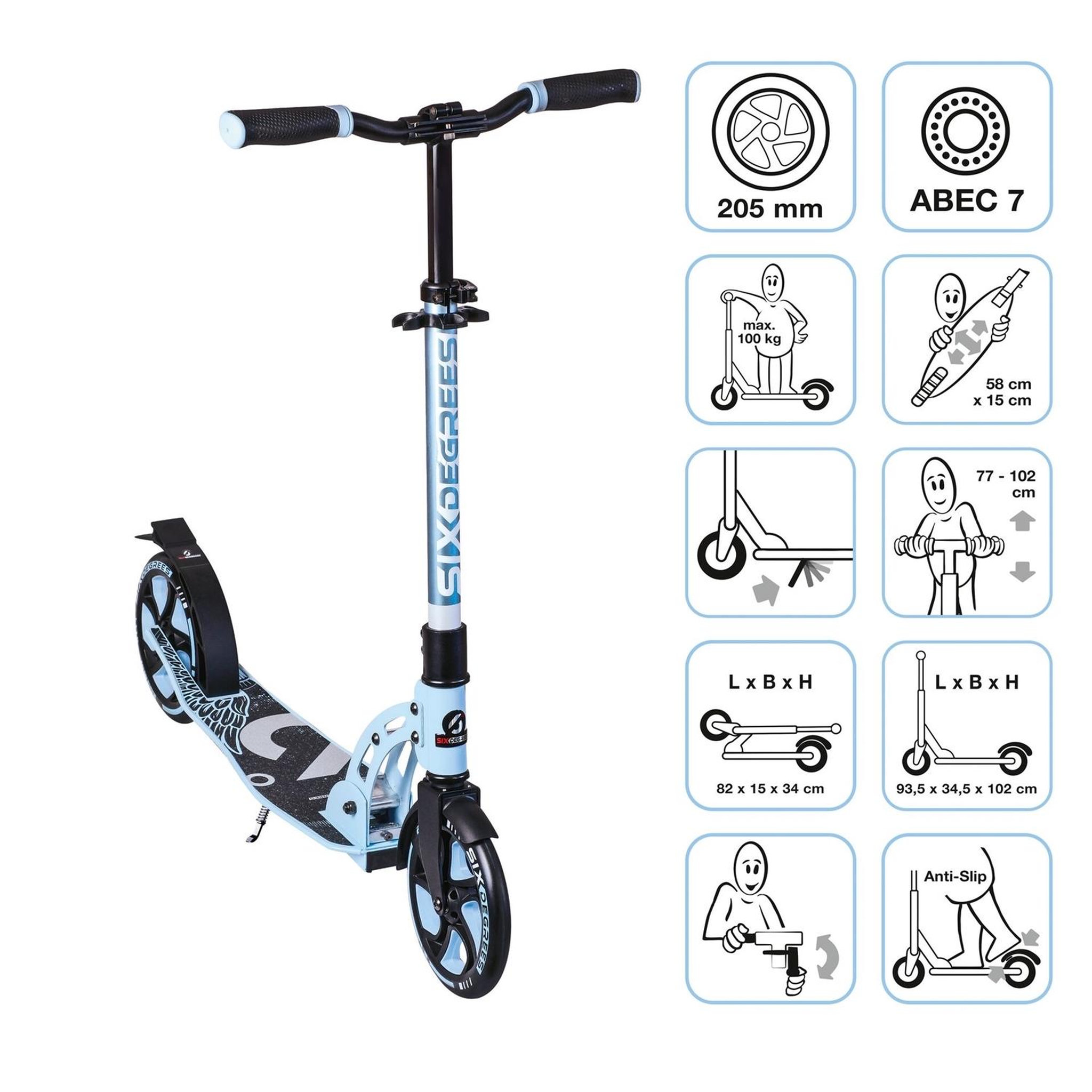Voir la diapositive 2 : SIX DEGREES Six Degrees Trottinette bleu pastel