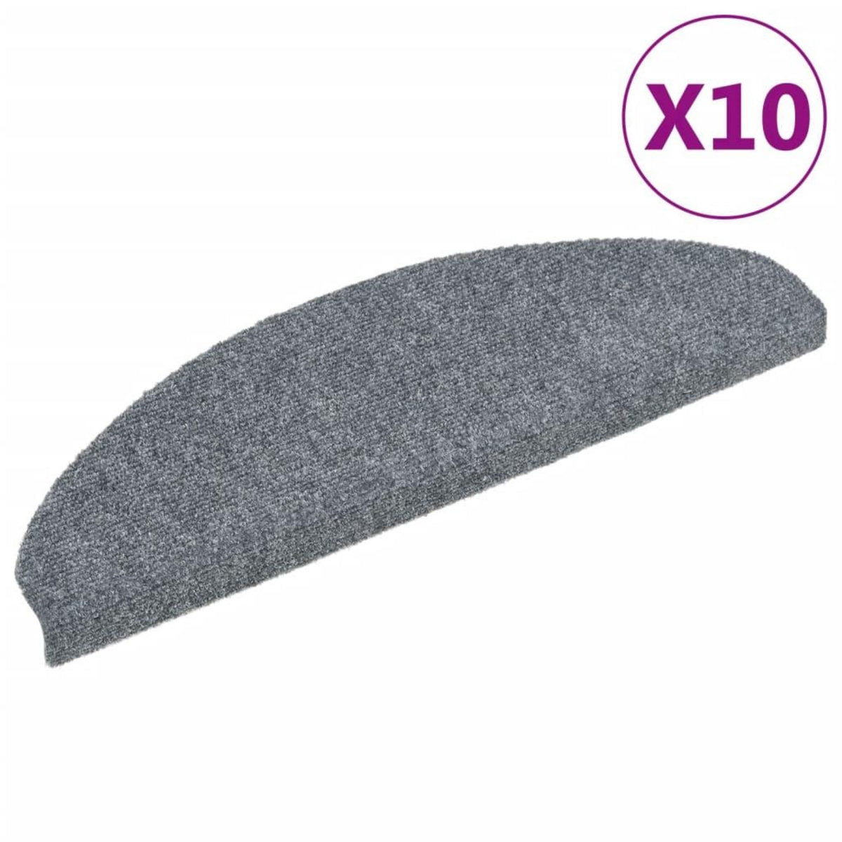 VIDAXL Tapis autoadhesifs de marches 10 pcs Gris clair 65x21x4 cm