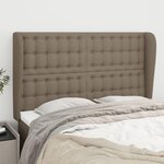VIDAXL Tete de lit avec oreilles Taupe 147x23x118/128 cm Tissu