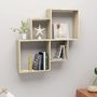 Voir la diapositive 1 : VIDAXL Etagere murale cube Chene sonoma 80x15x78,5cm Bois d'ingenierie