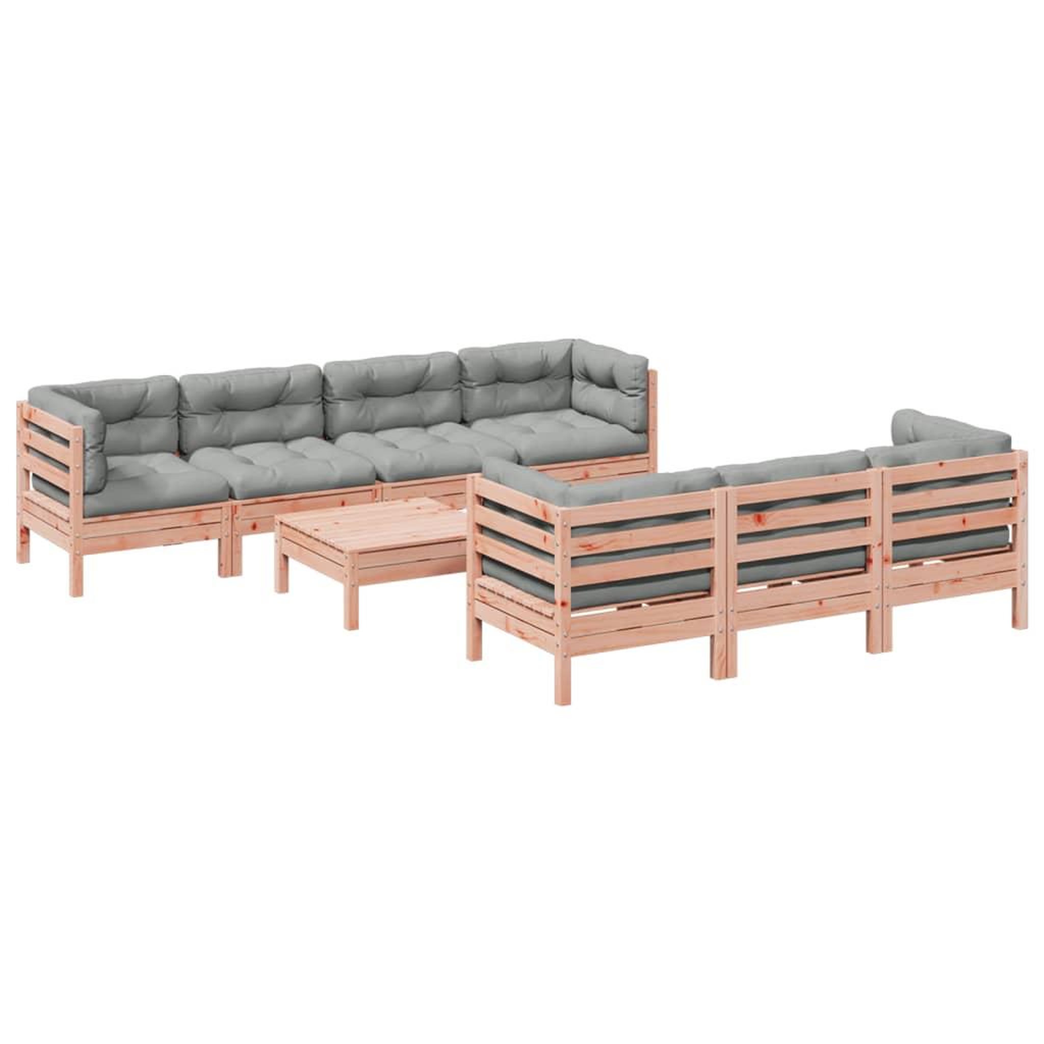 VIDAXL Salon de jardin 8 pcs avec coussins sapin douglas solide