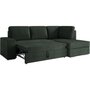 Voir la diapositive 5 : LOUNGITUDE Canapé d'angle droit 3 places convertible ADEN avec coffre en velours côtelé - Vert foncé - L246 x P174 x H96cm - LOUNGITUDE