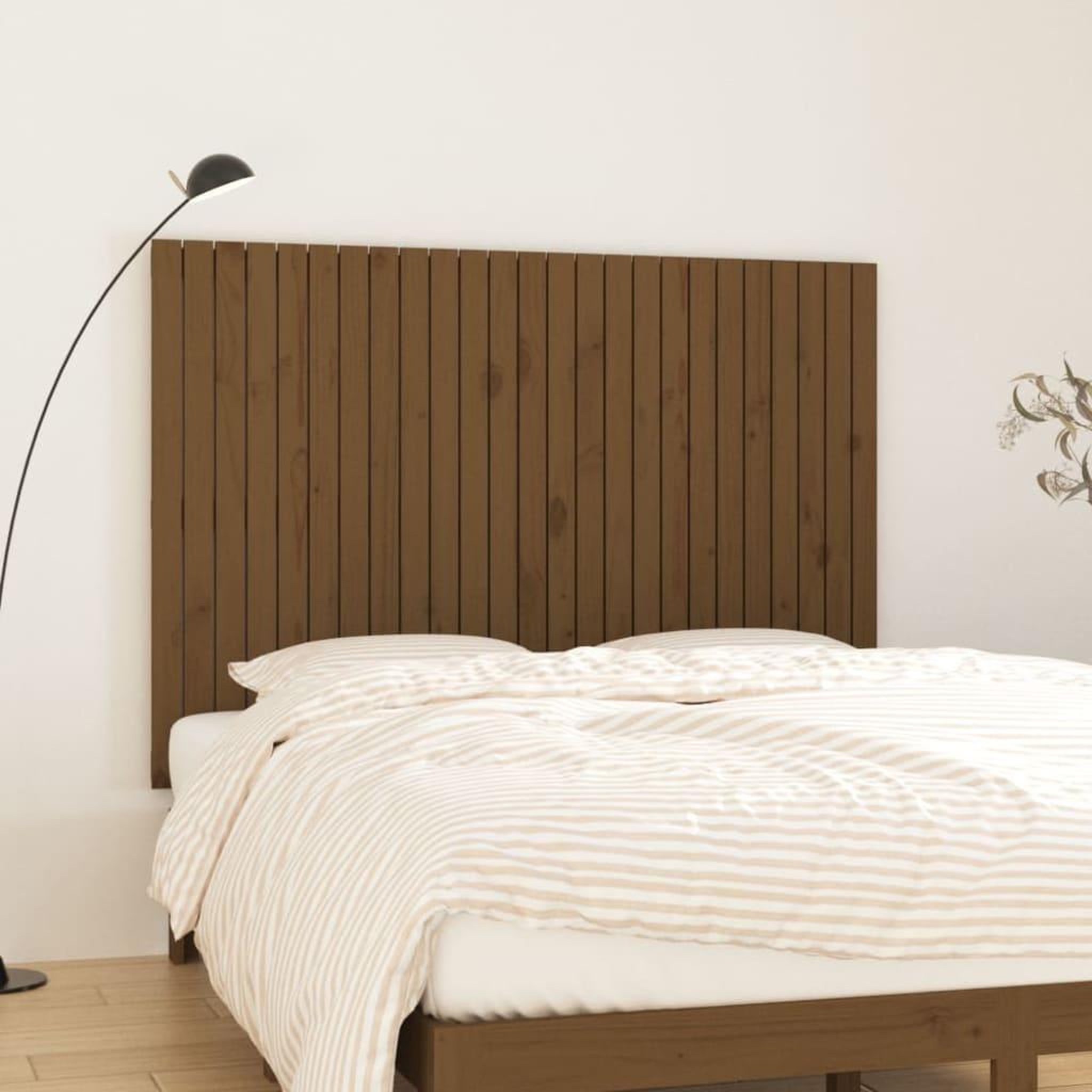 Voir la diapositive 1 : VIDAXL Tete de lit murale Marron miel 159,5x3x110cm Bois massif de pin