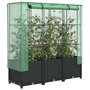 Voir la diapositive 1 : VIDAXL Jardiniere surelevee avec housse aspect rotin 120x40x138 cm