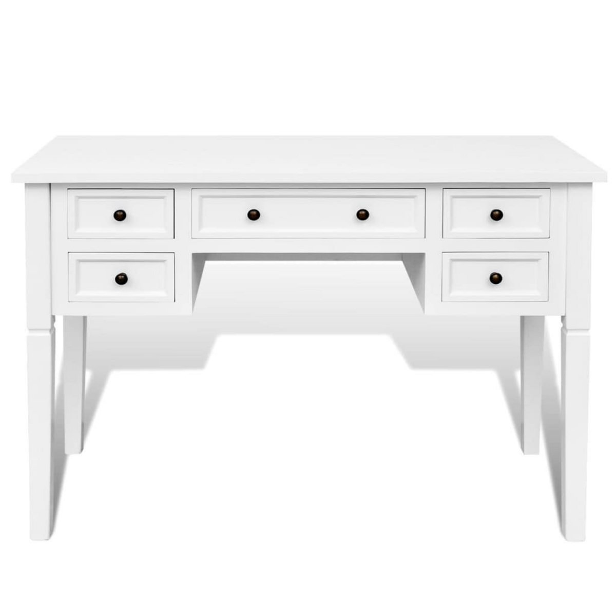 VIDAXL Bureau blanc a 5 tiroirs