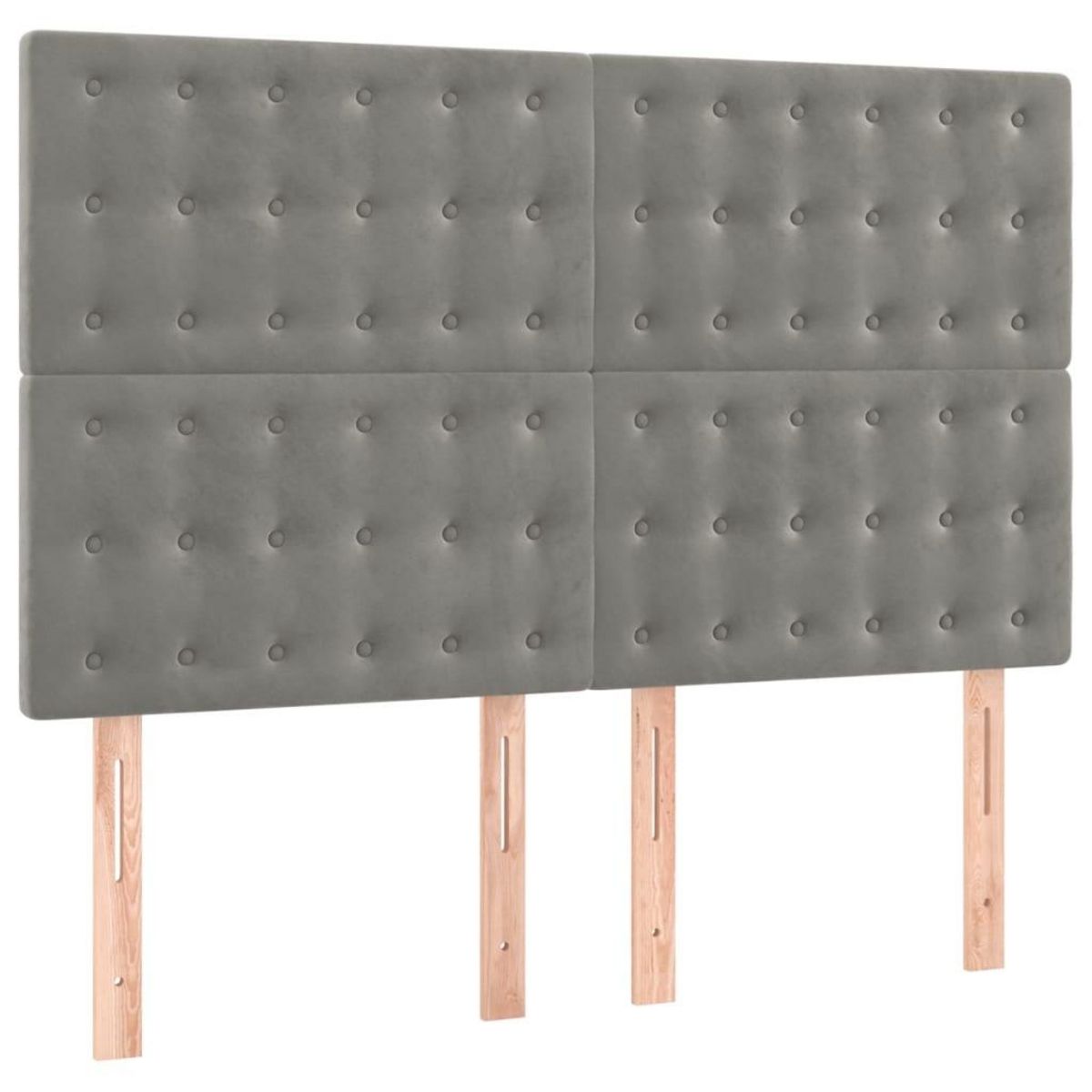 VIDAXL Tetes de lit 4 pcs Gris clair 72x5x78/88 cm Velours