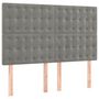 Voir la diapositive 2 : VIDAXL Tetes de lit 4 pcs Gris clair 72x5x78/88 cm Velours