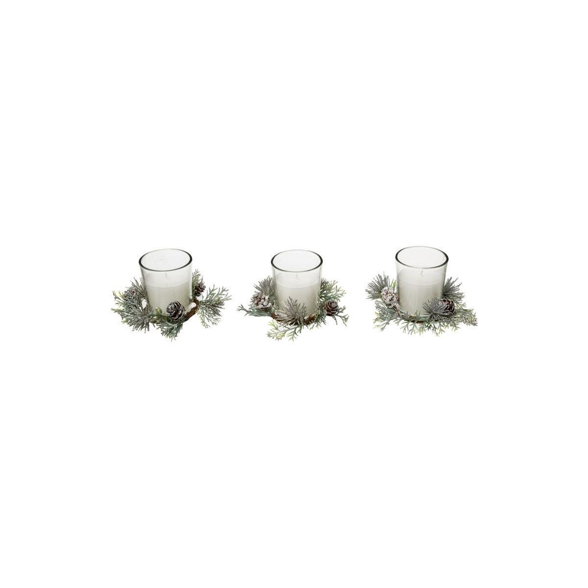 FEERIC LIGHT & CHRISTMAS Lot de 3 bougies parfumées  feuilles  180g grenade noire