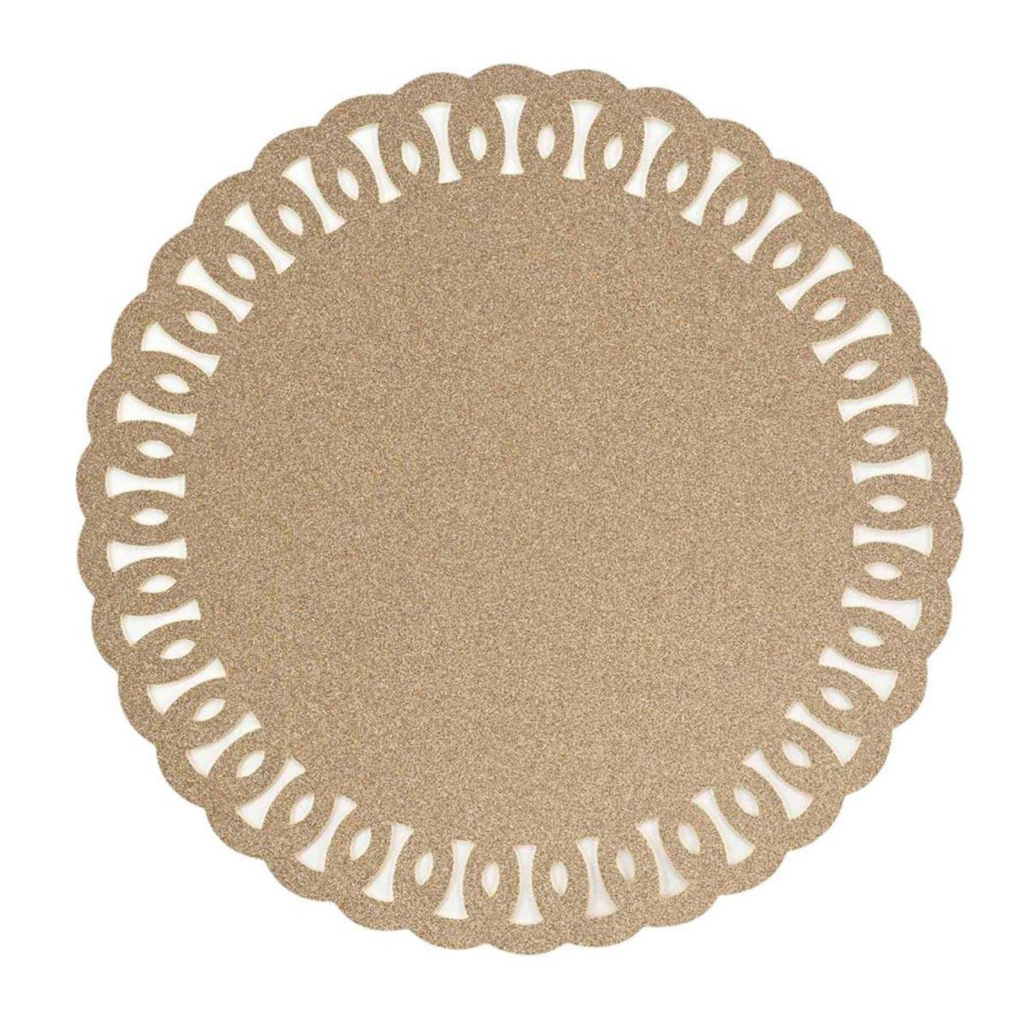 Douceur d'Intérieur Set de Table Rond à Paillettes  Guirlande  38cm Or