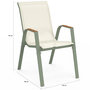 Voir la diapositive 6 : ID MARKET Lot de 6 chaises de jardin NOUMEA métal et textilène empilables vert et bois
