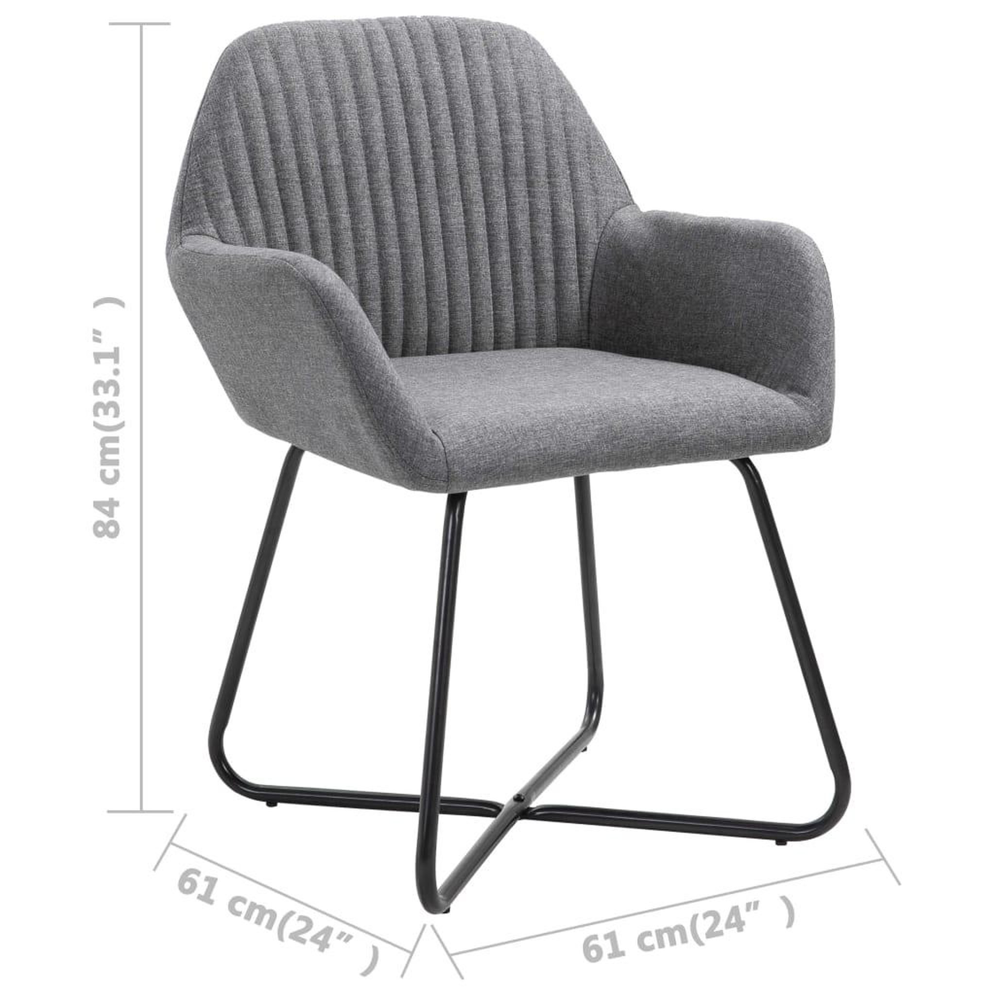 Voir la diapositive 6 : VIDAXL Chaises a manger lot de 6 gris fonce tissu