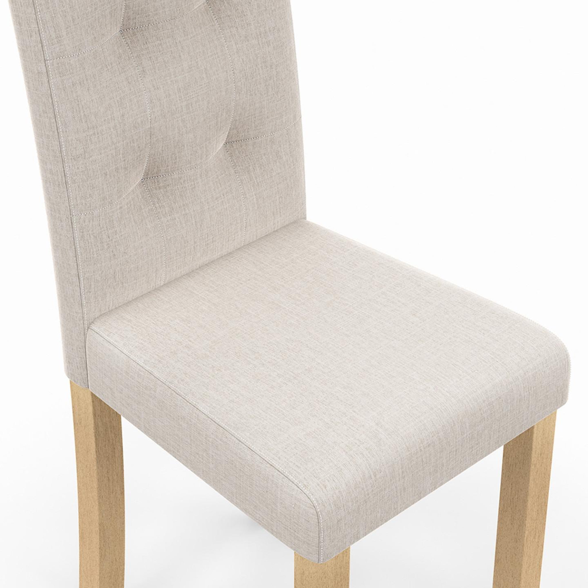 Voir la diapositive 6 : ID MARKET Lot de 6 chaises polga capitonnées beiges pour salle à manger