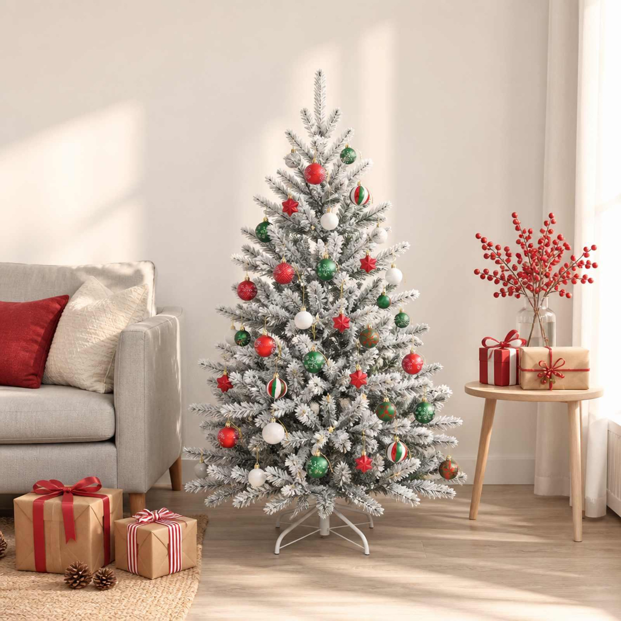 Voir la diapositive 2 : VIDAXL Ensemble de boules de Noël 88 pc Rouge, vert et blanc