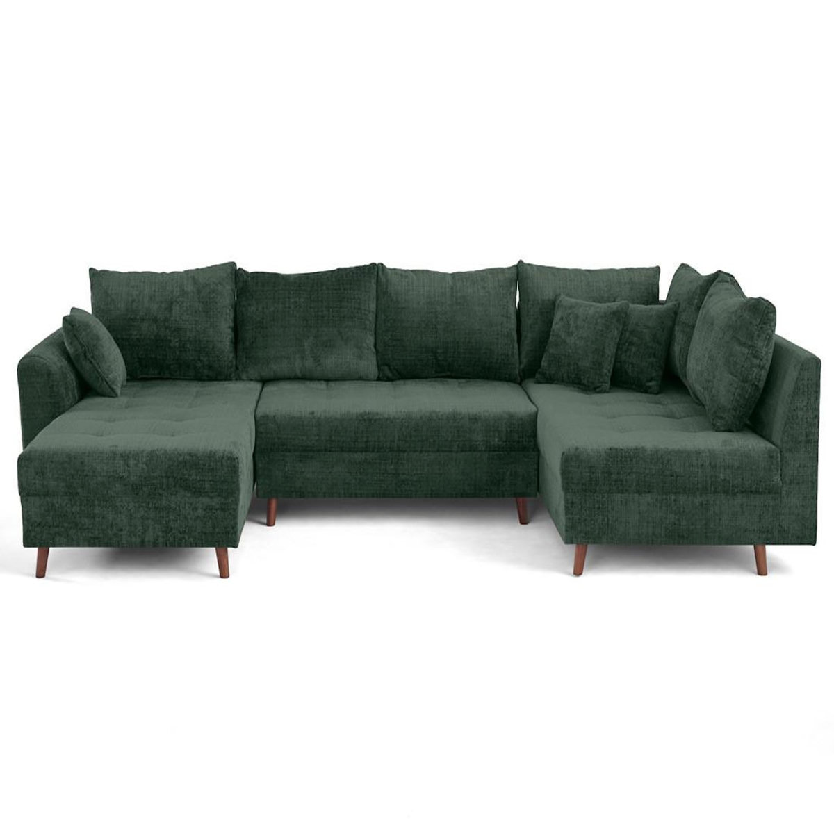 LISA DESIGN Rune - canapé panoramique d'angle droit 7 places en velours texturé