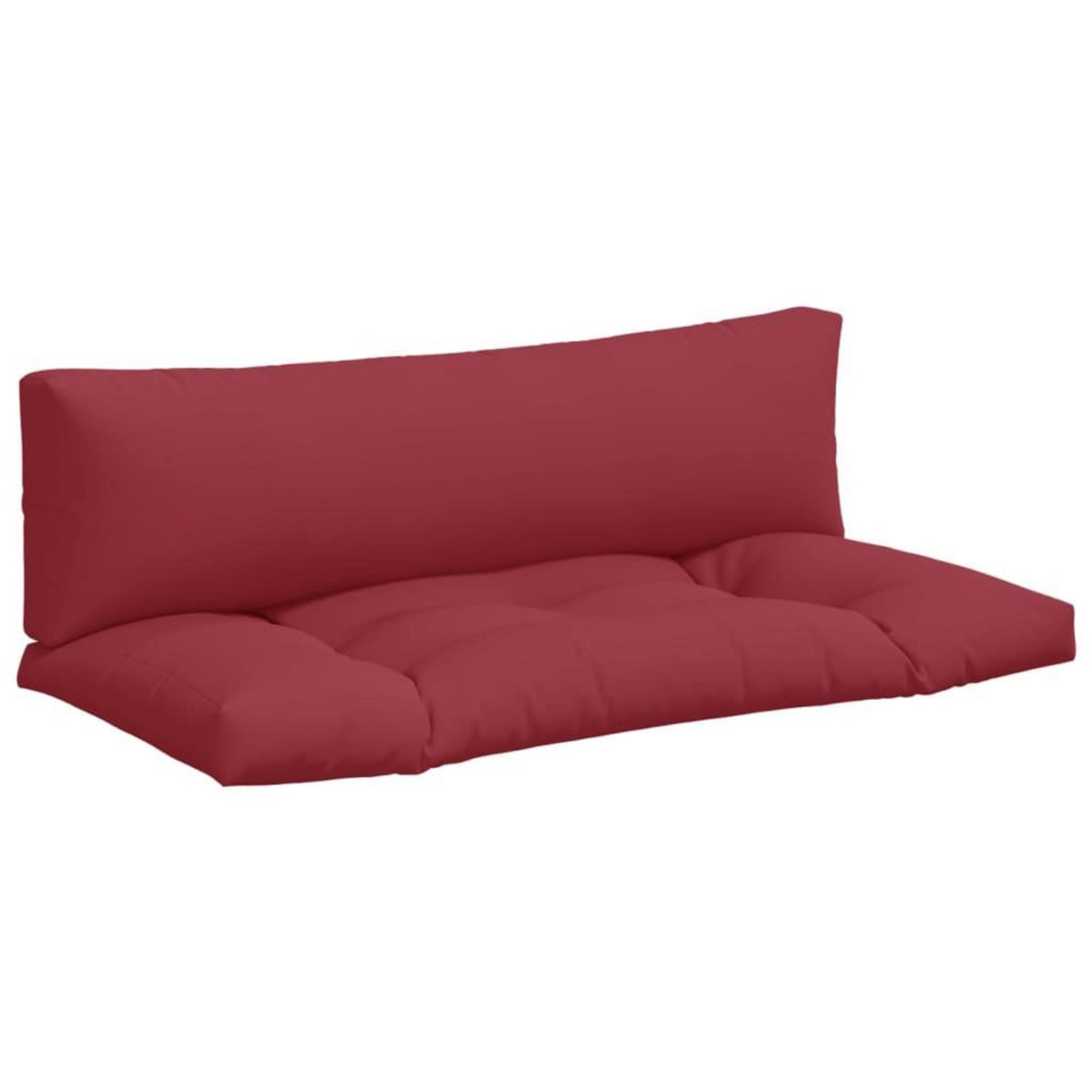 VIDAXL Coussins de palette lot de 2 rouge bordeaux tissu