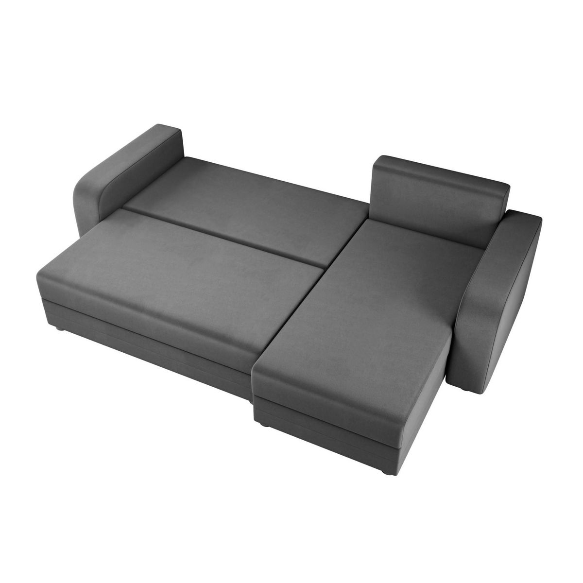 BEST MOBILIER Harvey - canapé d'angle réversible 4 places convertible avec coffre en velours