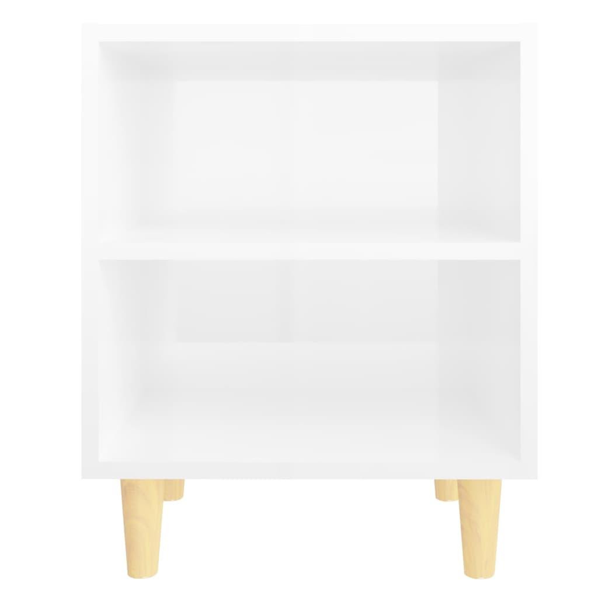 Voir la diapositive 5 : VIDAXL Tables de chevet pieds en bois 2 pcs Blanc brillant 40x30x50 cm