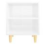 Voir la diapositive 5 : VIDAXL Tables de chevet pieds en bois 2 pcs Blanc brillant 40x30x50 cm