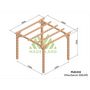 Voir la diapositive 2 : JARDIDECO Pergola en bois lamellé-collé Villeurbanne 300 x 300 cm - Maderland