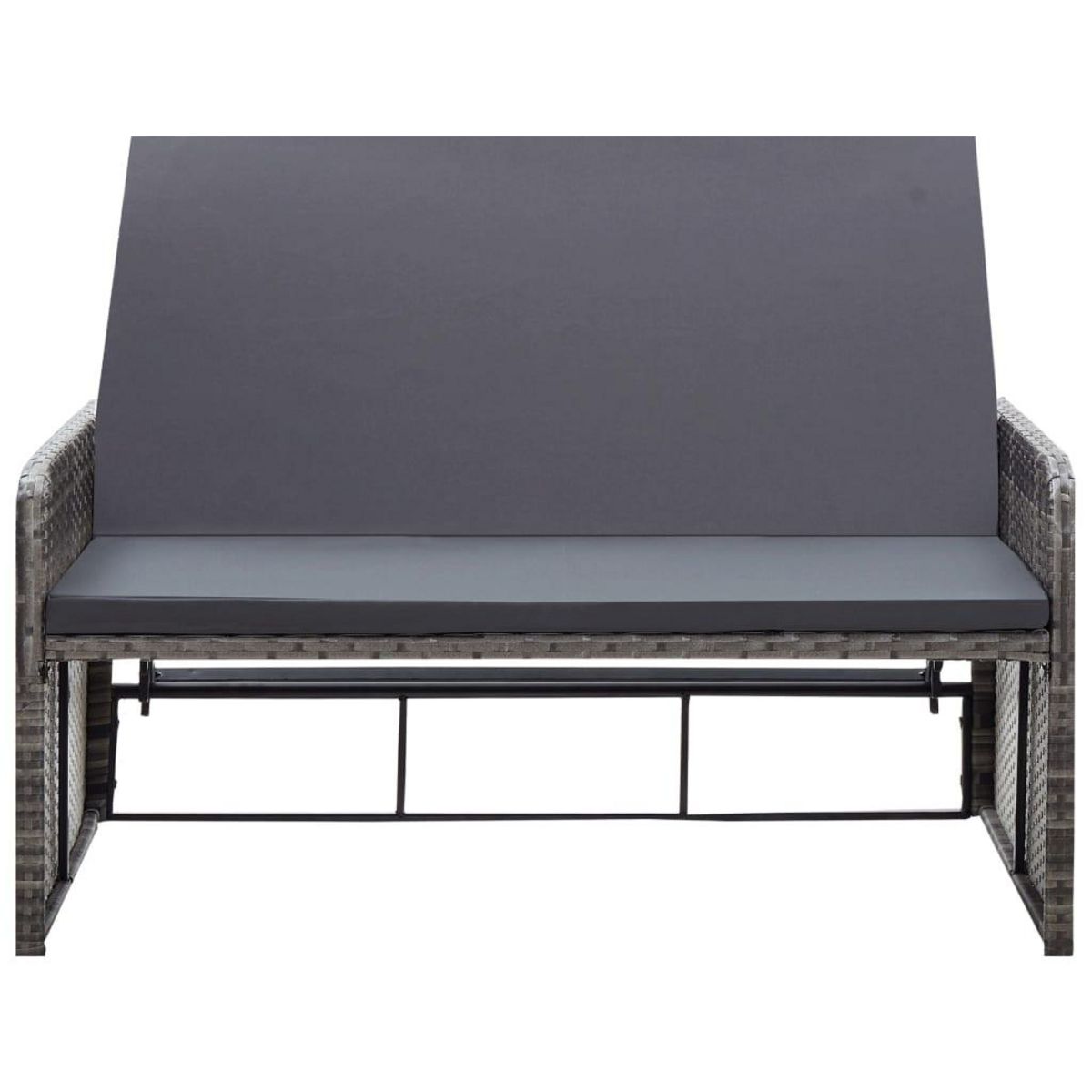 VIDAXL Salon de jardin 2 pcs avec coussins Resine tressee Gris