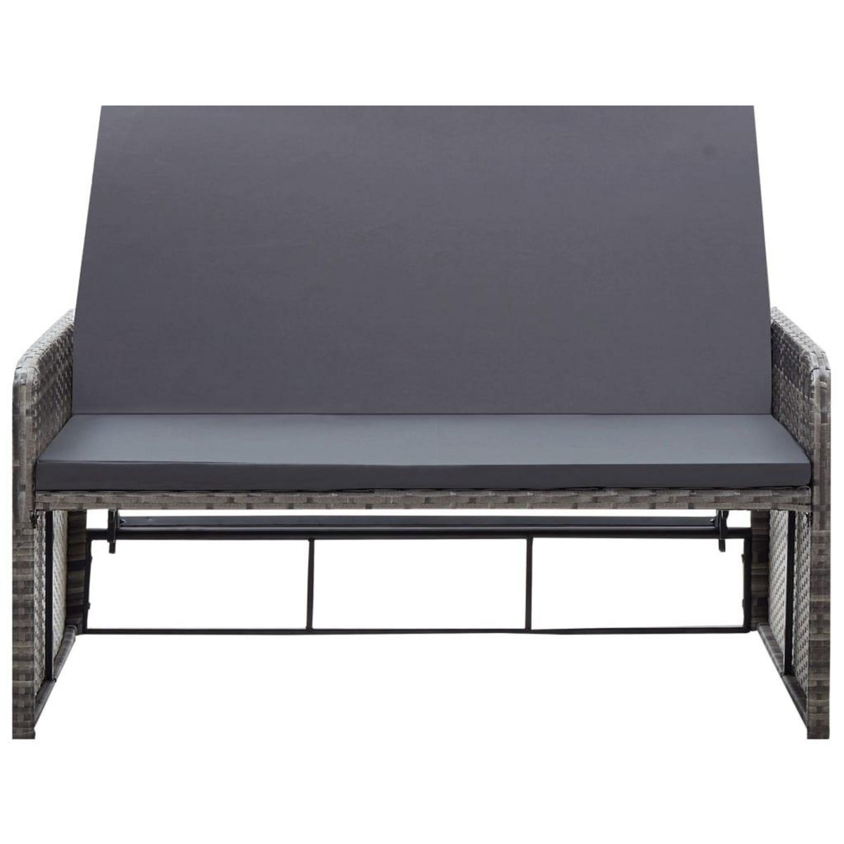 VIDAXL Salon de jardin 2 pcs avec coussins Resine tressee Gris