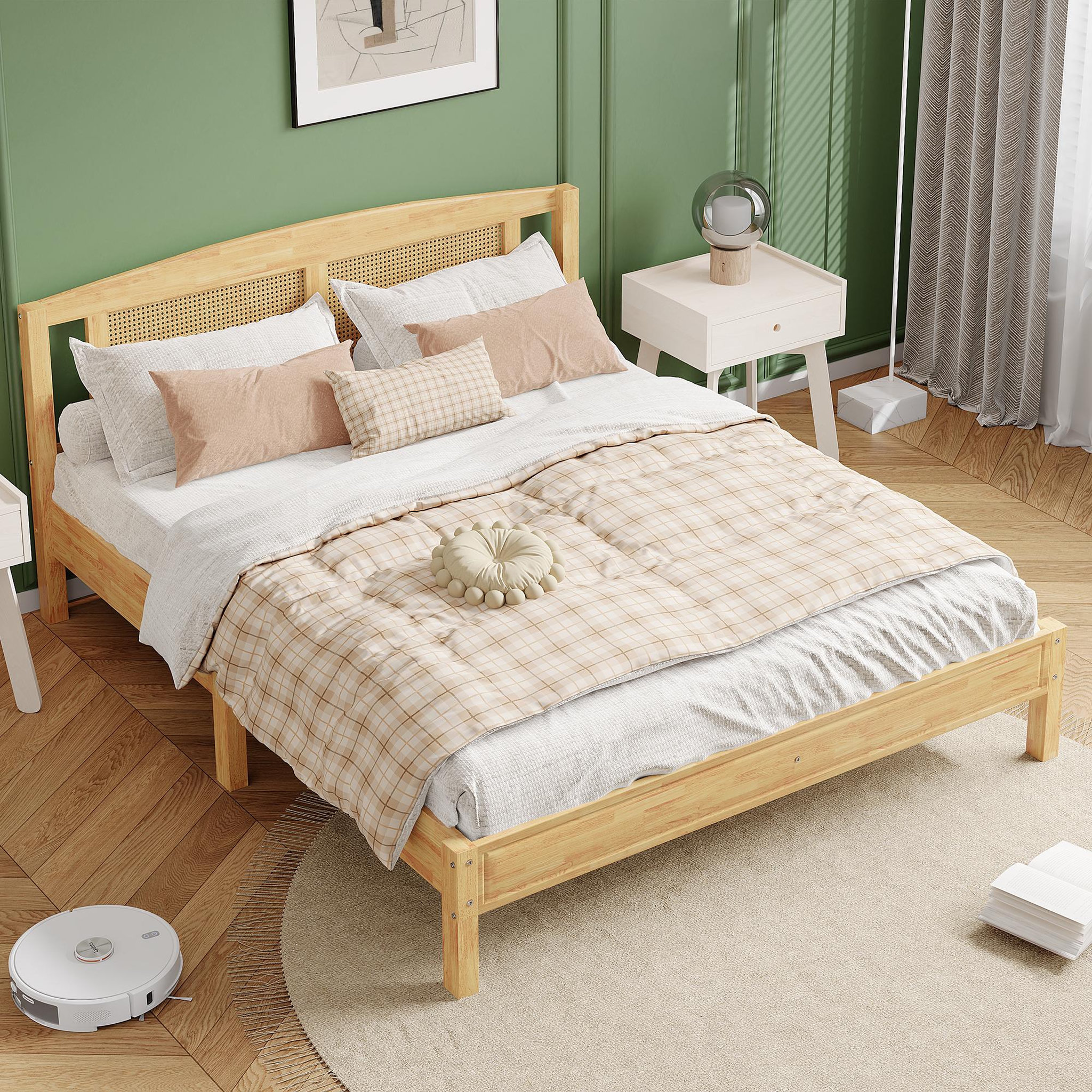 Voir la diapositive 3 : MERAX Lit 2 places 160x200cm pin coloris naturel