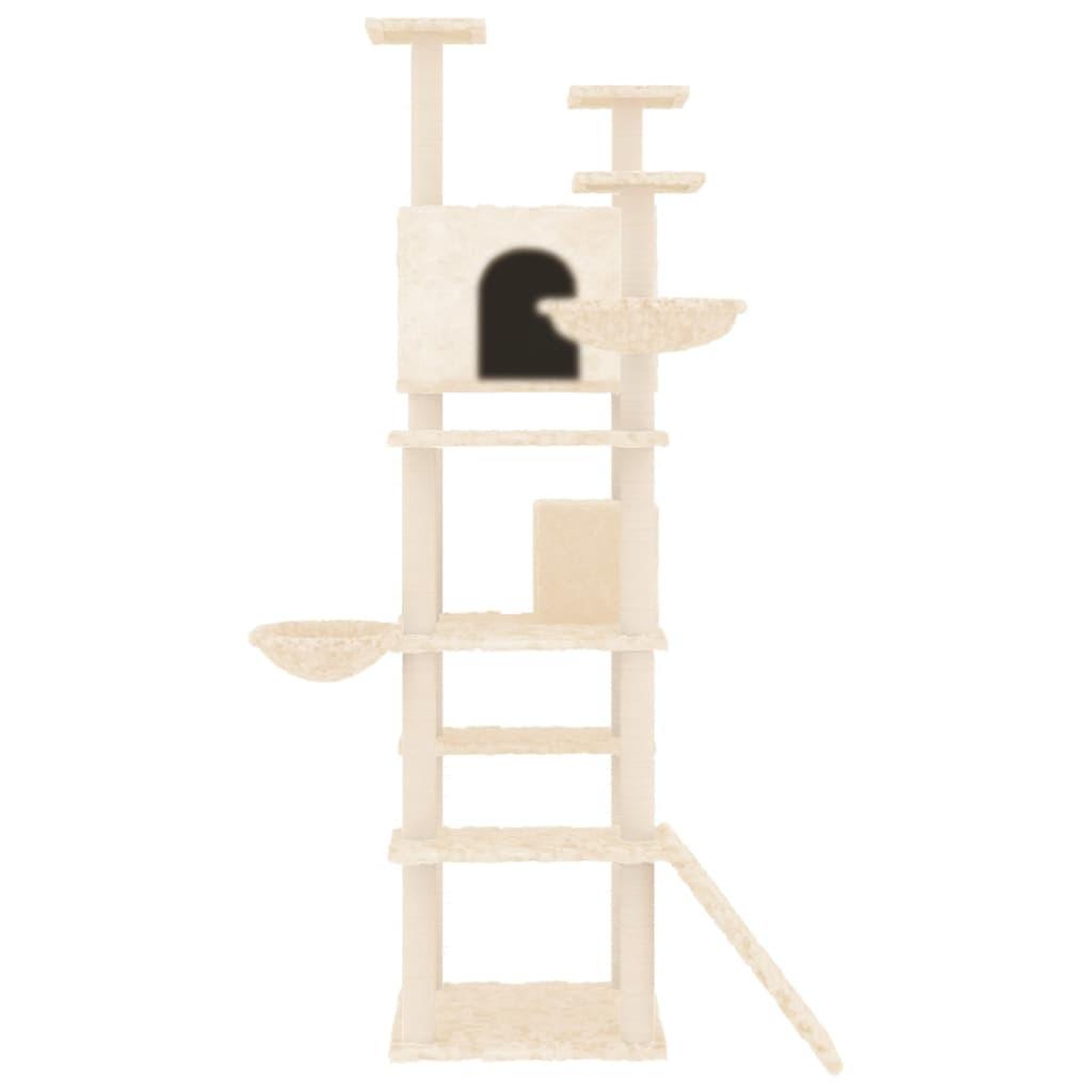 Voir la diapositive 3 : VIDAXL Arbre a chat avec griffoirs en sisal Creme 191 cm