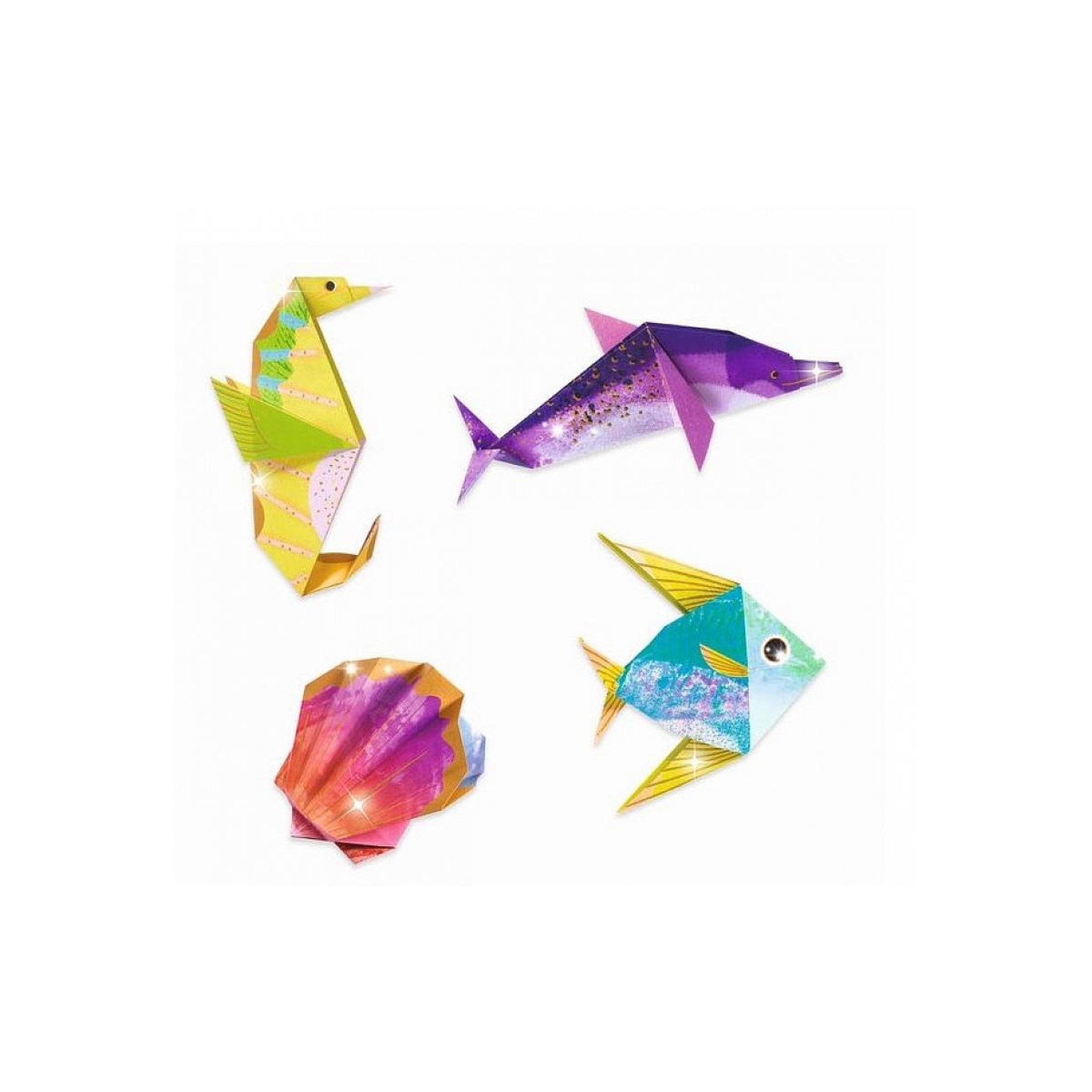 Djeco Animaux Marins Origami papier a effet