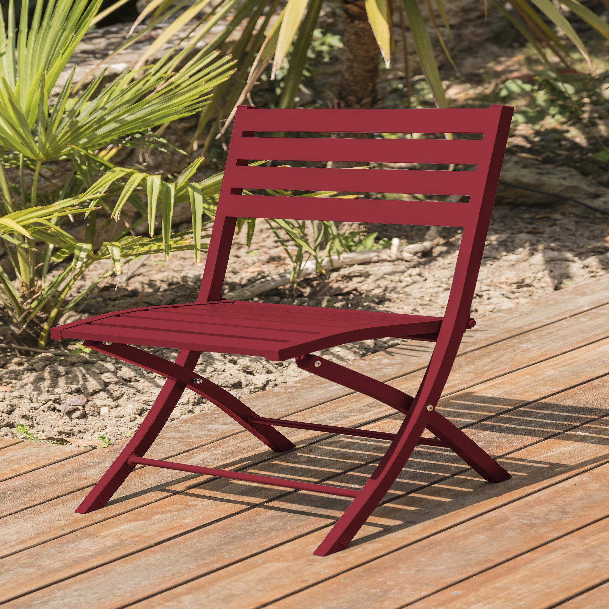 Voir la diapositive 5 : DCB GARDEN Lot de 2 chaises de jardin en aluminium