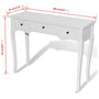 Voir la diapositive 6 : VIDAXL Table de console et coiffeuse avec 3 tiroirs Blanc